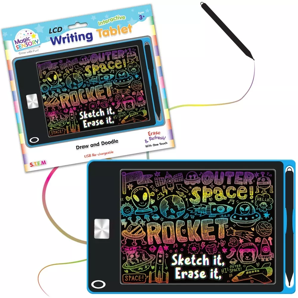 "8.5"" Interactive LCD Writing Tablet - Blue Star (USB Rechargeable)"